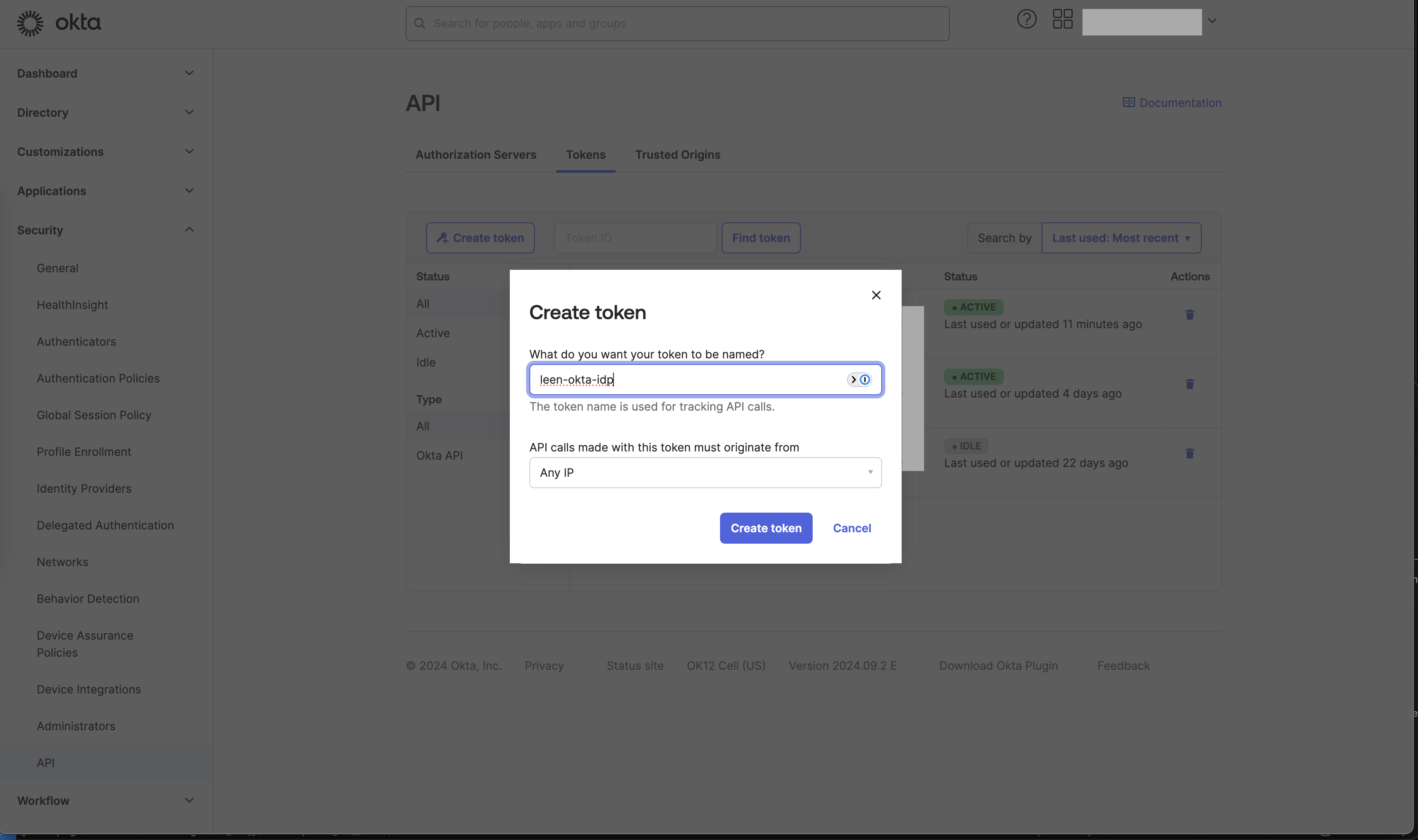Create API Token