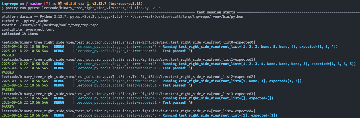 Loguru output interleaved with pytest results in a test run