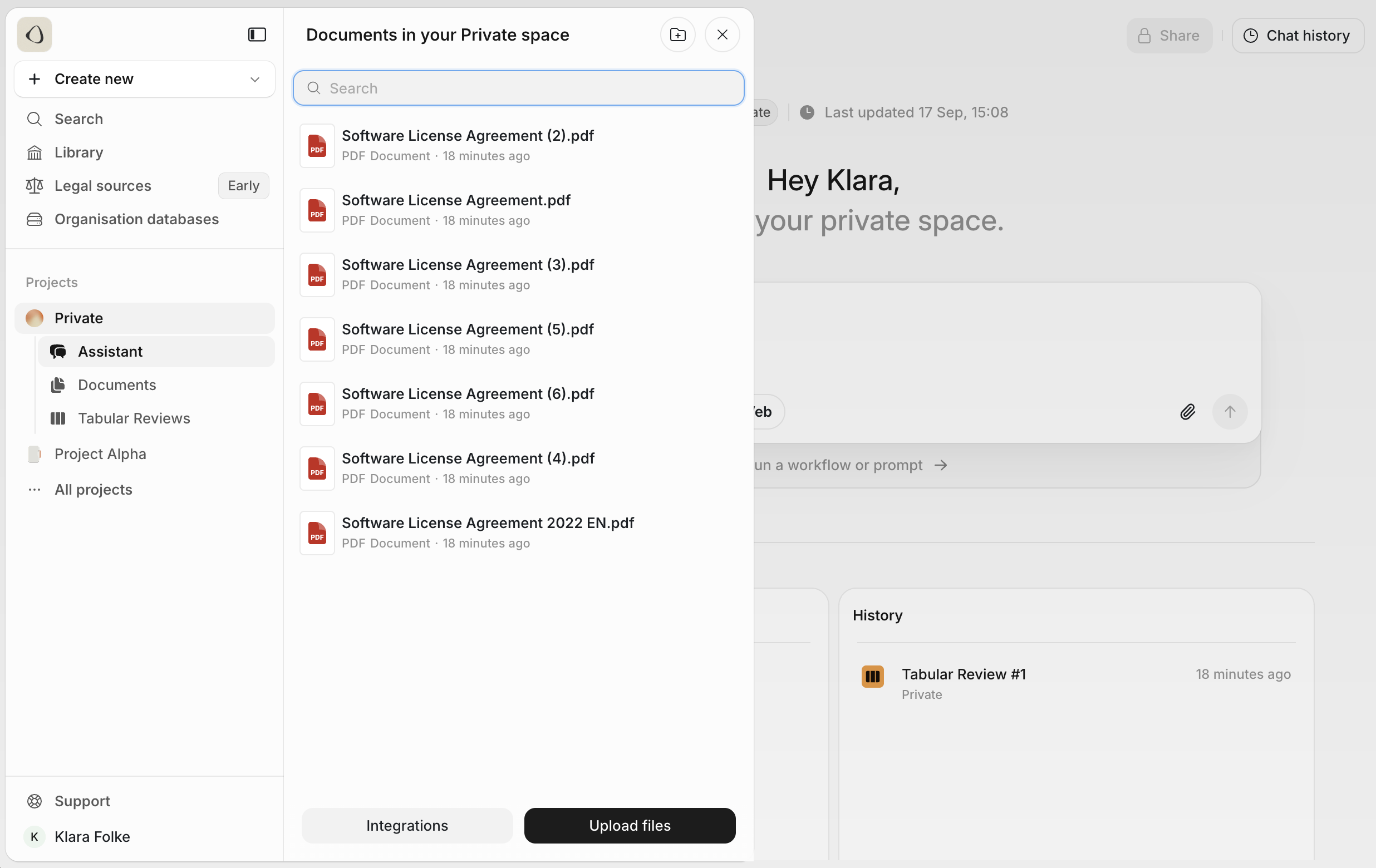 Uploading & using documents