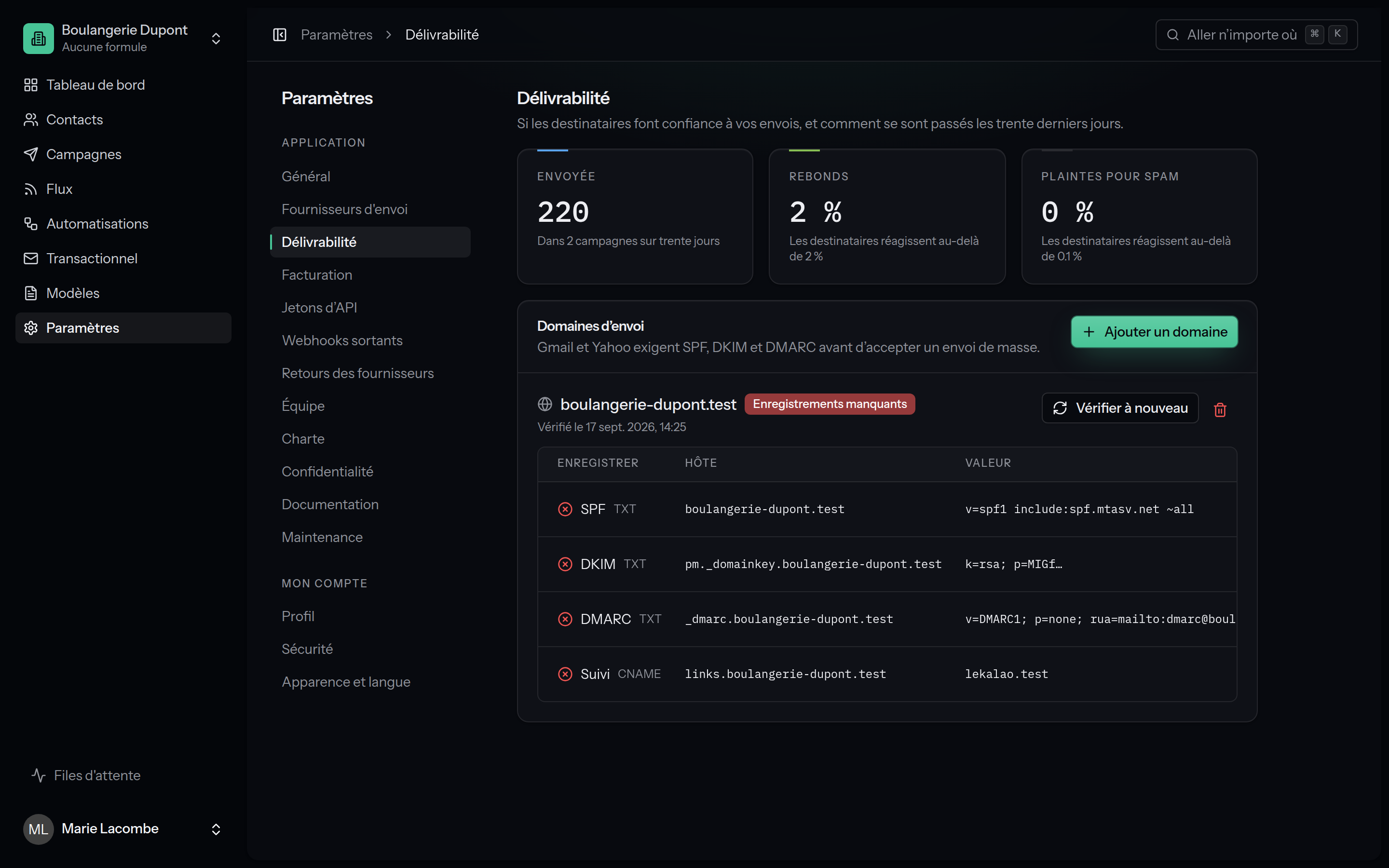 The Deliverability page