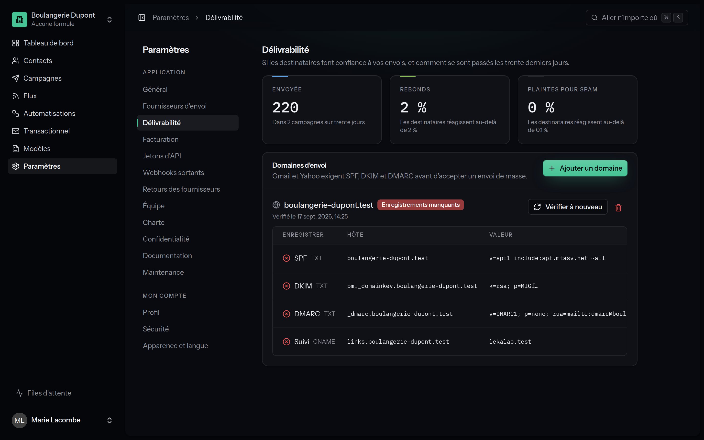 The Deliverability page
