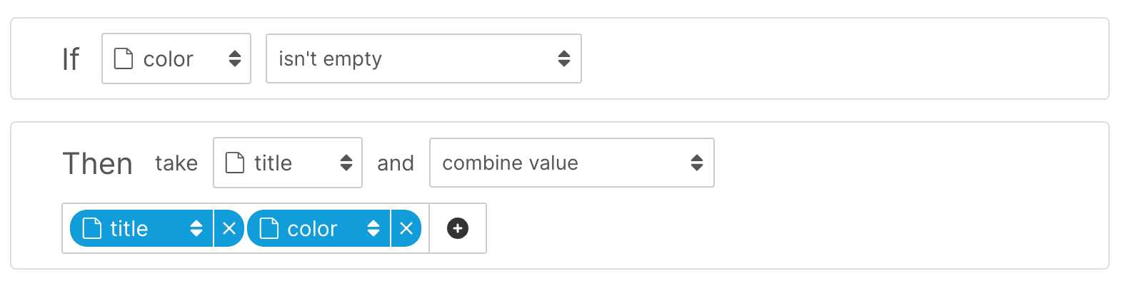 Règle Combine value
