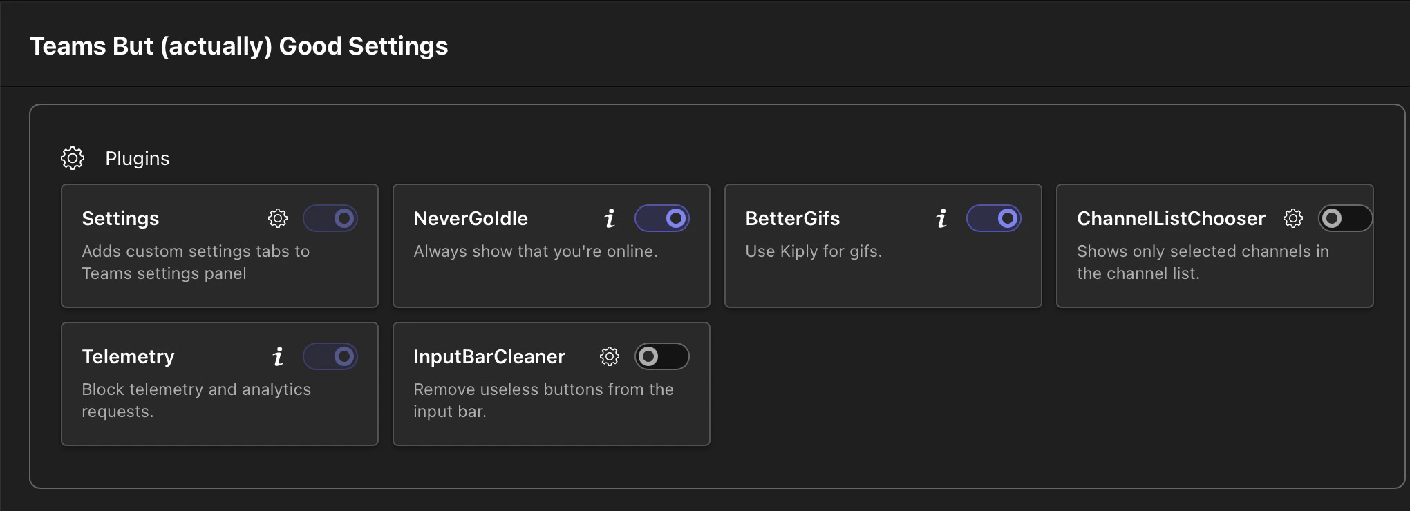 Tbag Plugin List