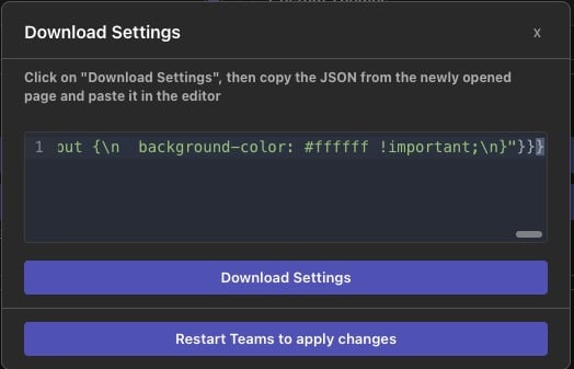 Tbag Download Settings Modal Settings Downloaded