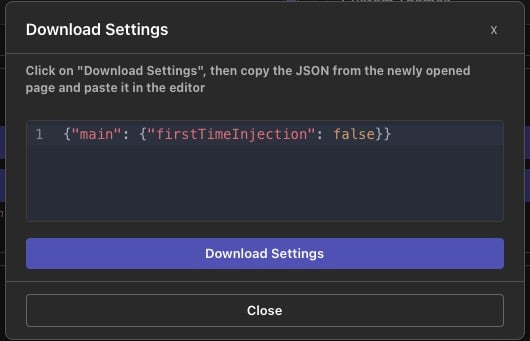 Tbag Sync Download Settings Modal