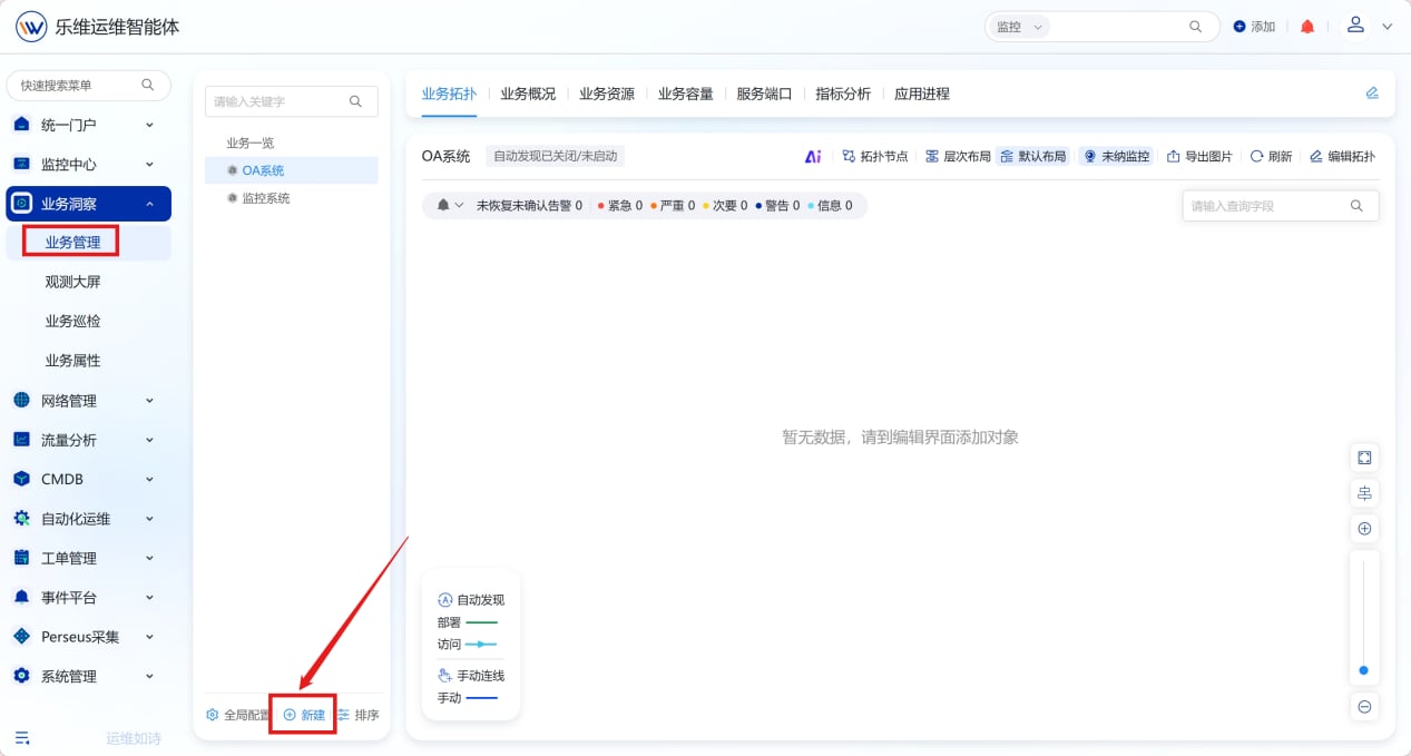 业务拓扑 操作截图 1