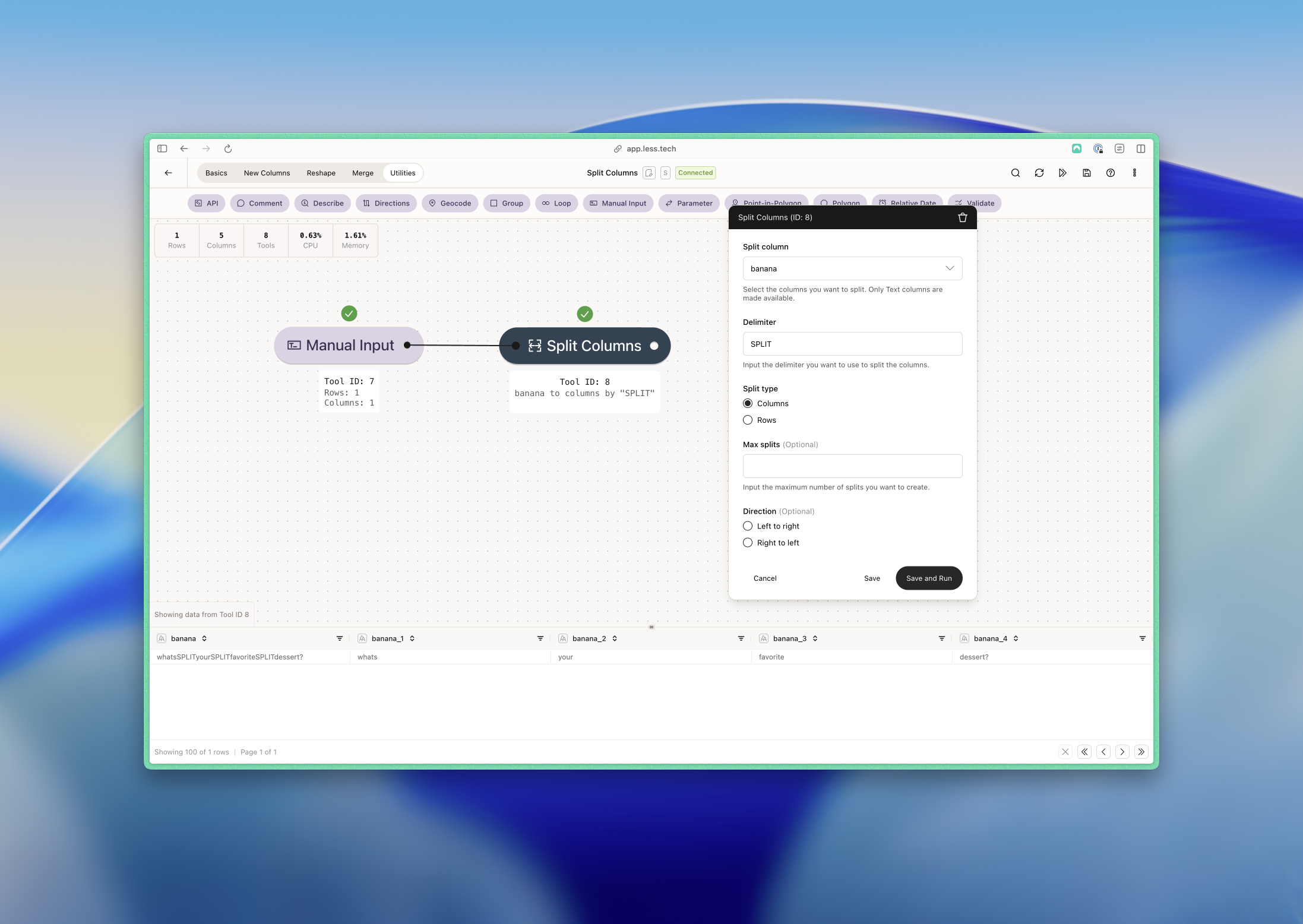 Split Columns - Less Documentation