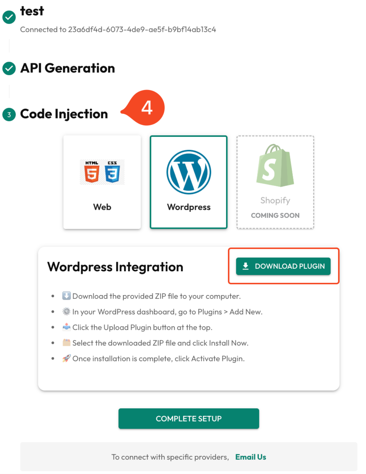 Connection Wordpress