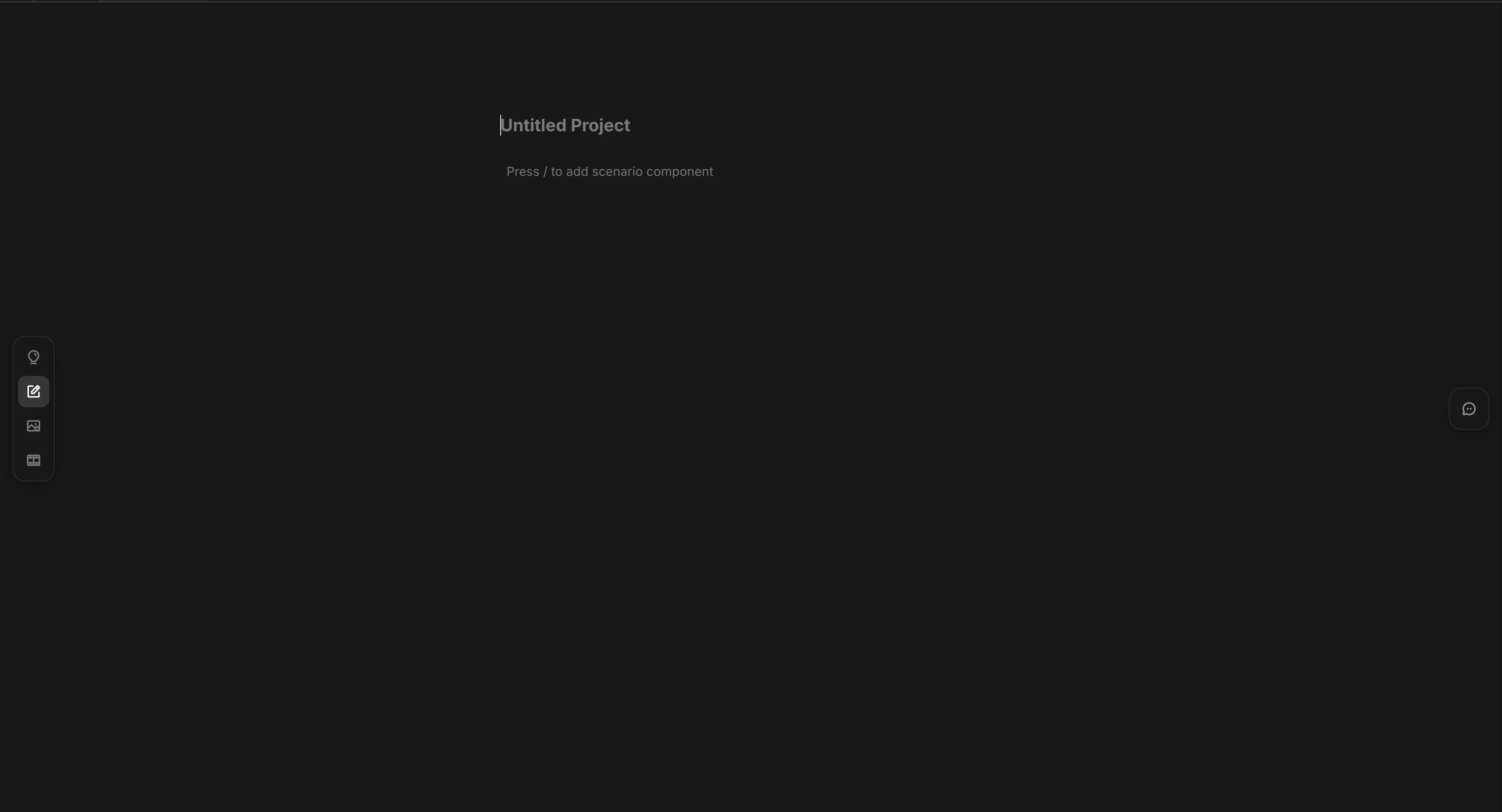 Empty scenario editor