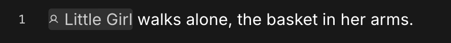 Line with character chip