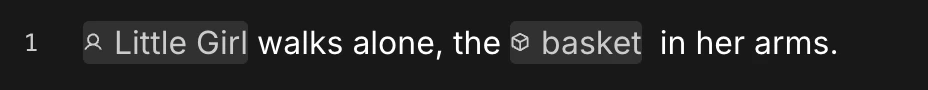 Line with subject chip