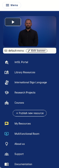 VisuoLab sidebar with Portal, resource categories, My Resources, Multifunctional Room, support and documentation