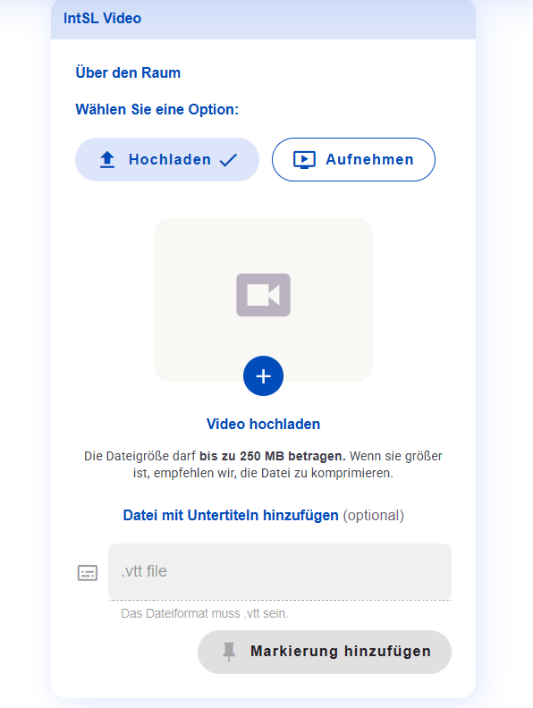 Einführung in Gebärdensprache hinzufügen