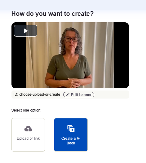 Loomisviisiks on valitud Create a V-Book.