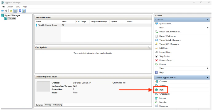 Hyper V Start VM