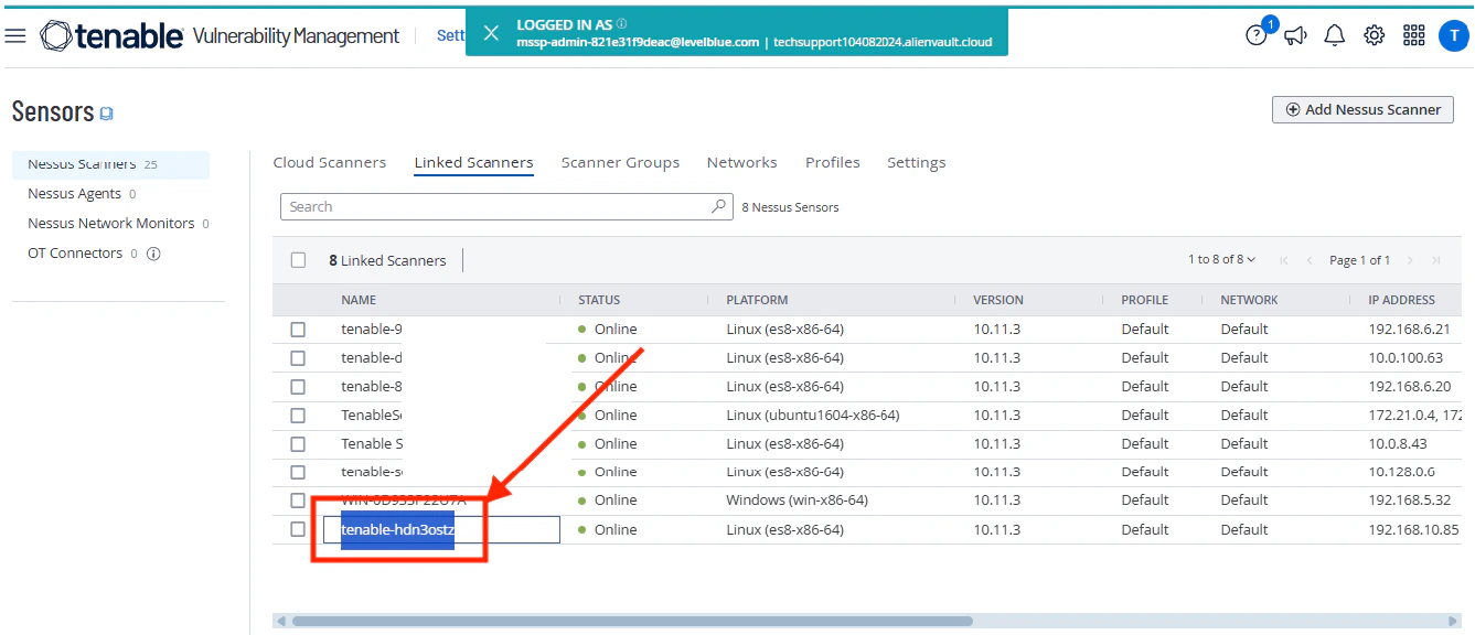 Hyper V Tenabled Linked Sensor