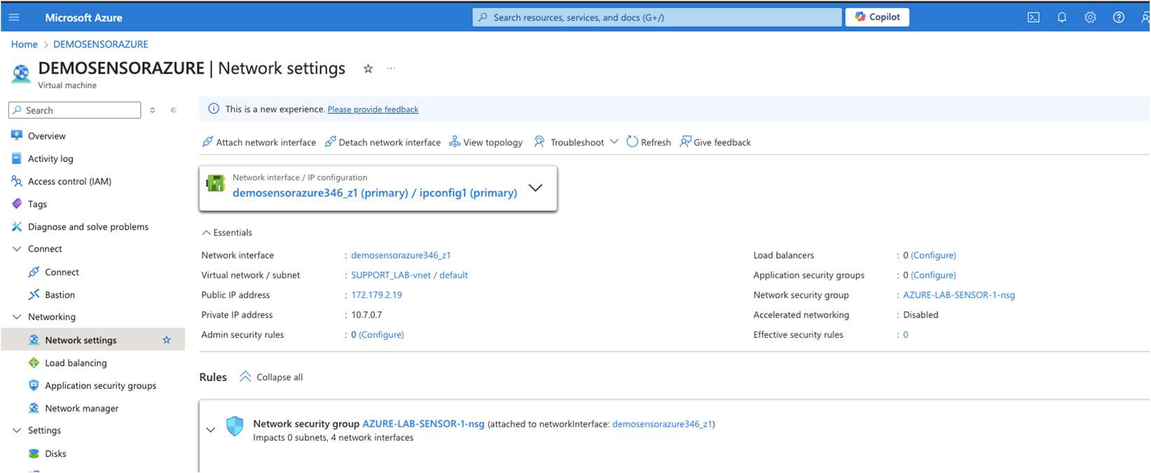 Azure Network Settings Pn