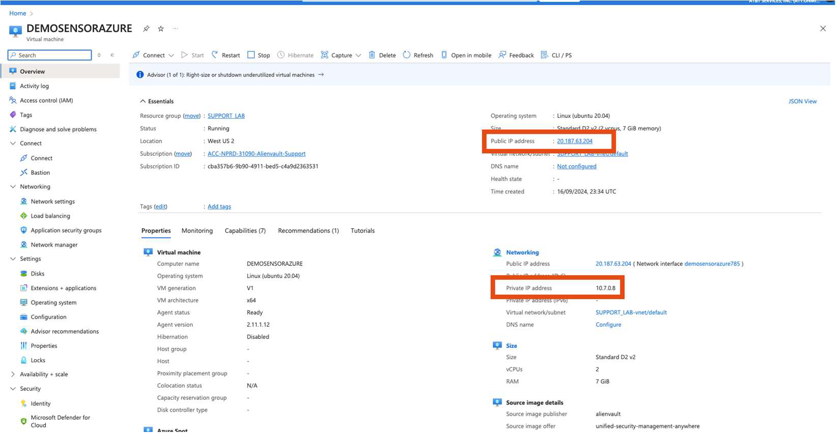 Azure Sensor Ip Different Pn