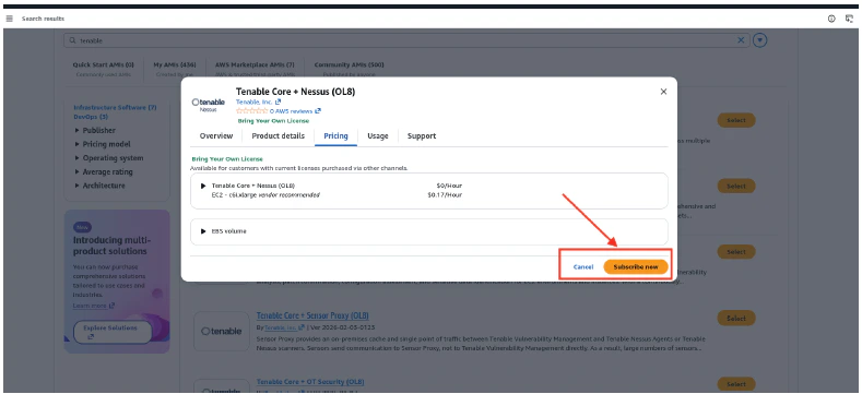 AWS Tenable Subscribe