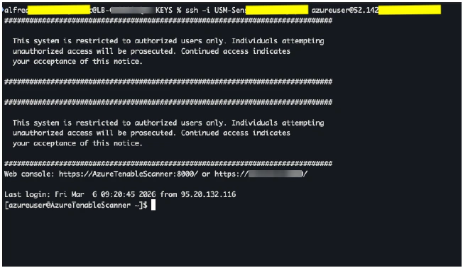 Azure Tenable Sensor
