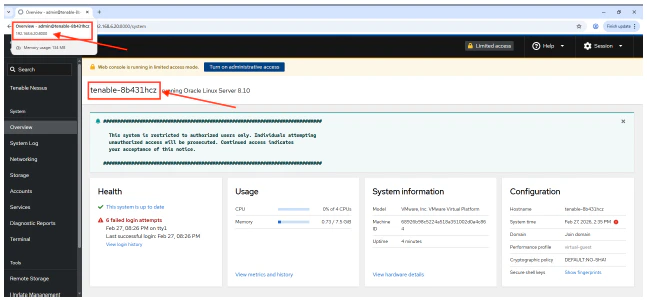 V Mware Tenable Dashboard