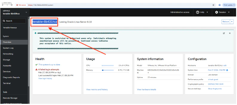 V Mware Tenable Name