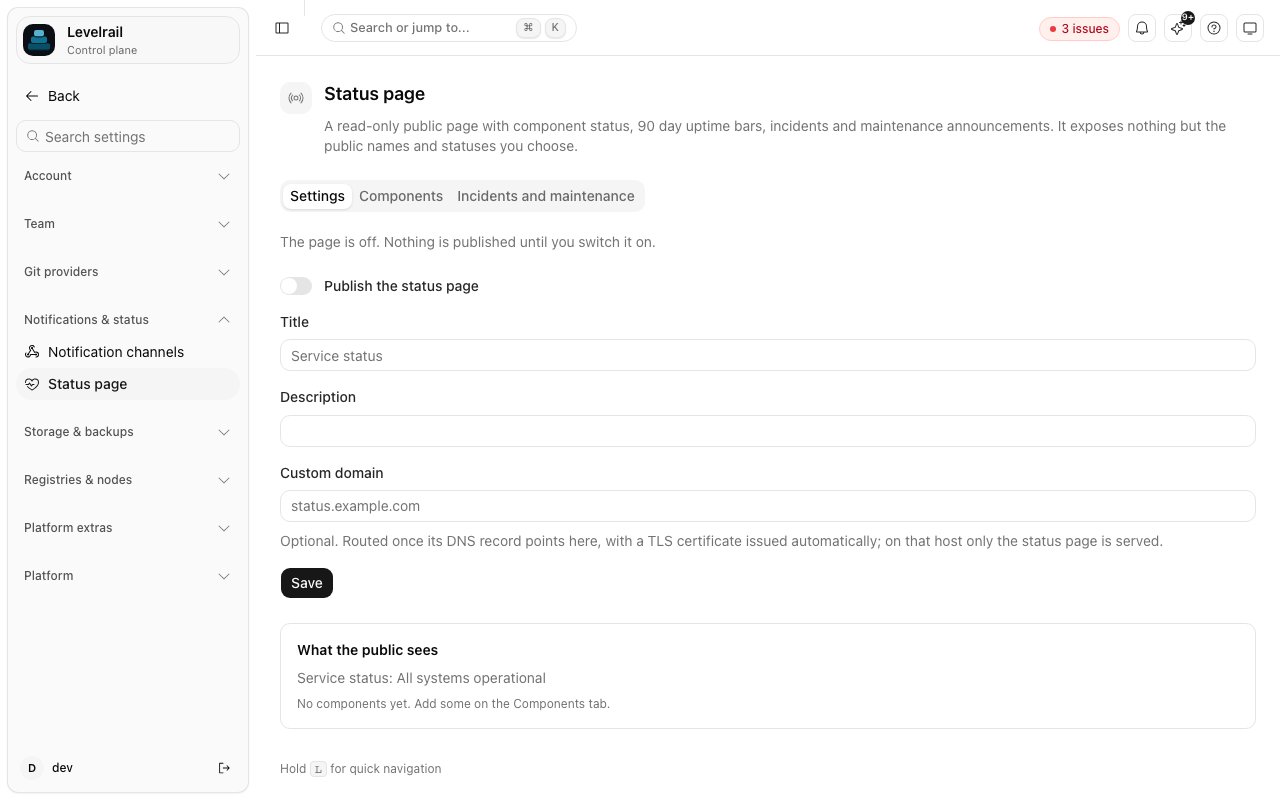 Public status page