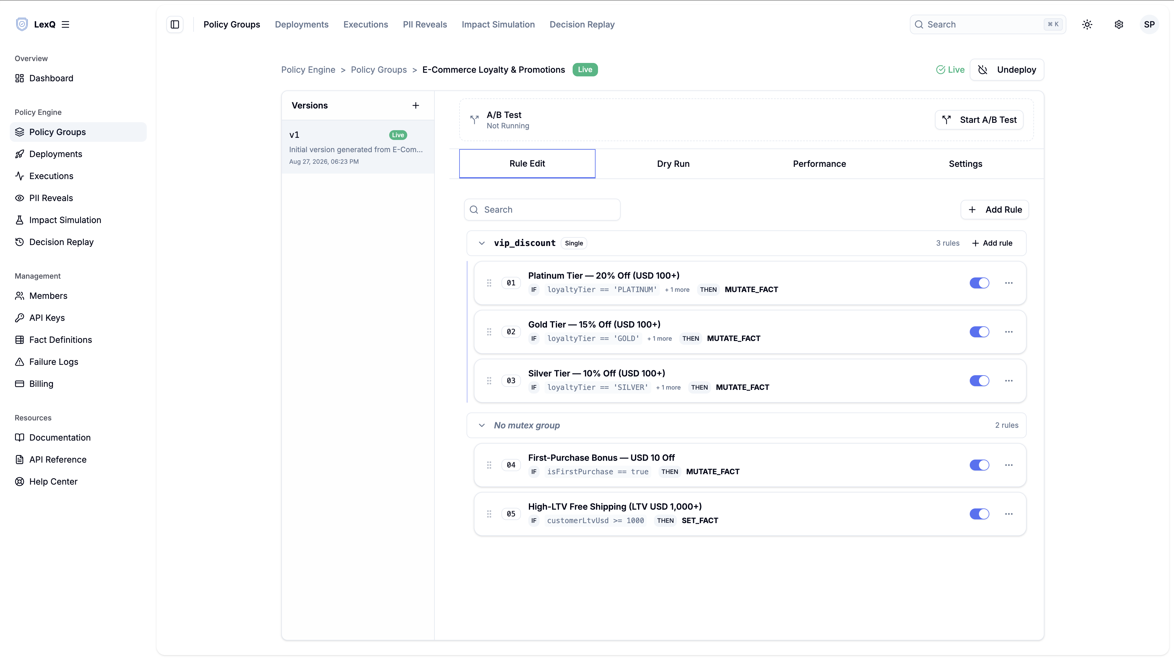 LexQ Visual Rule Builder