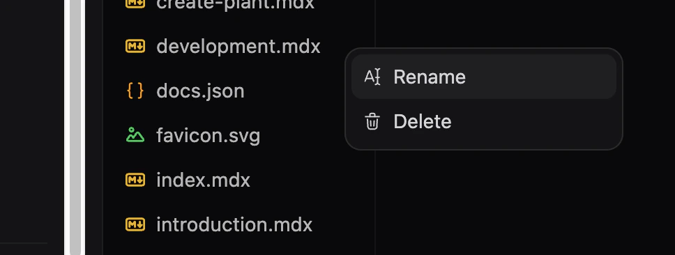 Rename page in the visual editor in dark mode.