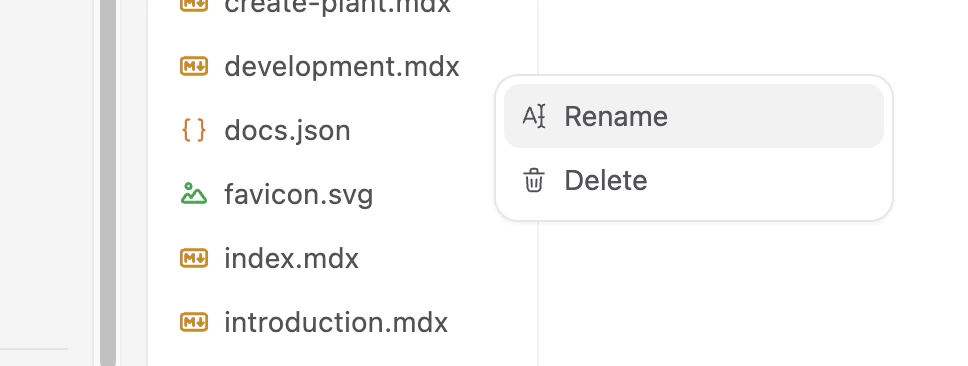 Rename page in the visual editor.