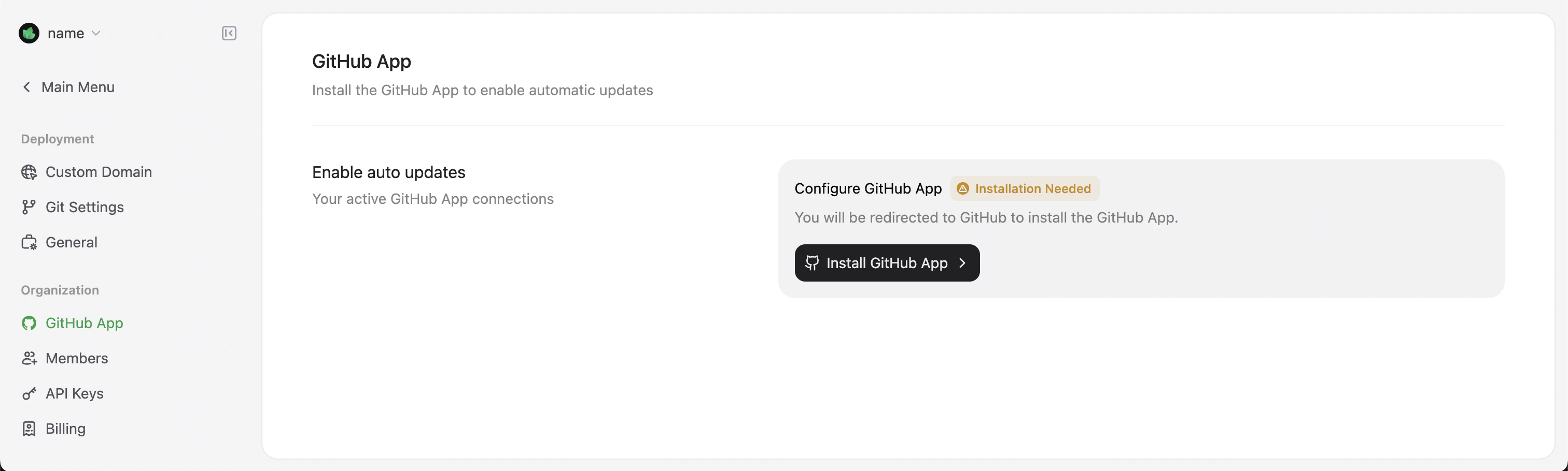 GitHub App Installation