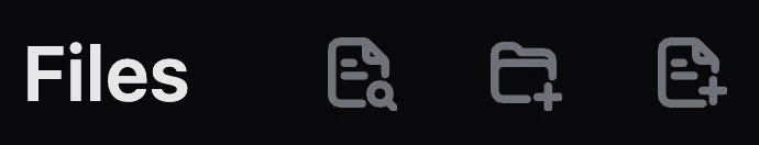 Files menu in the visual editor in dark mode