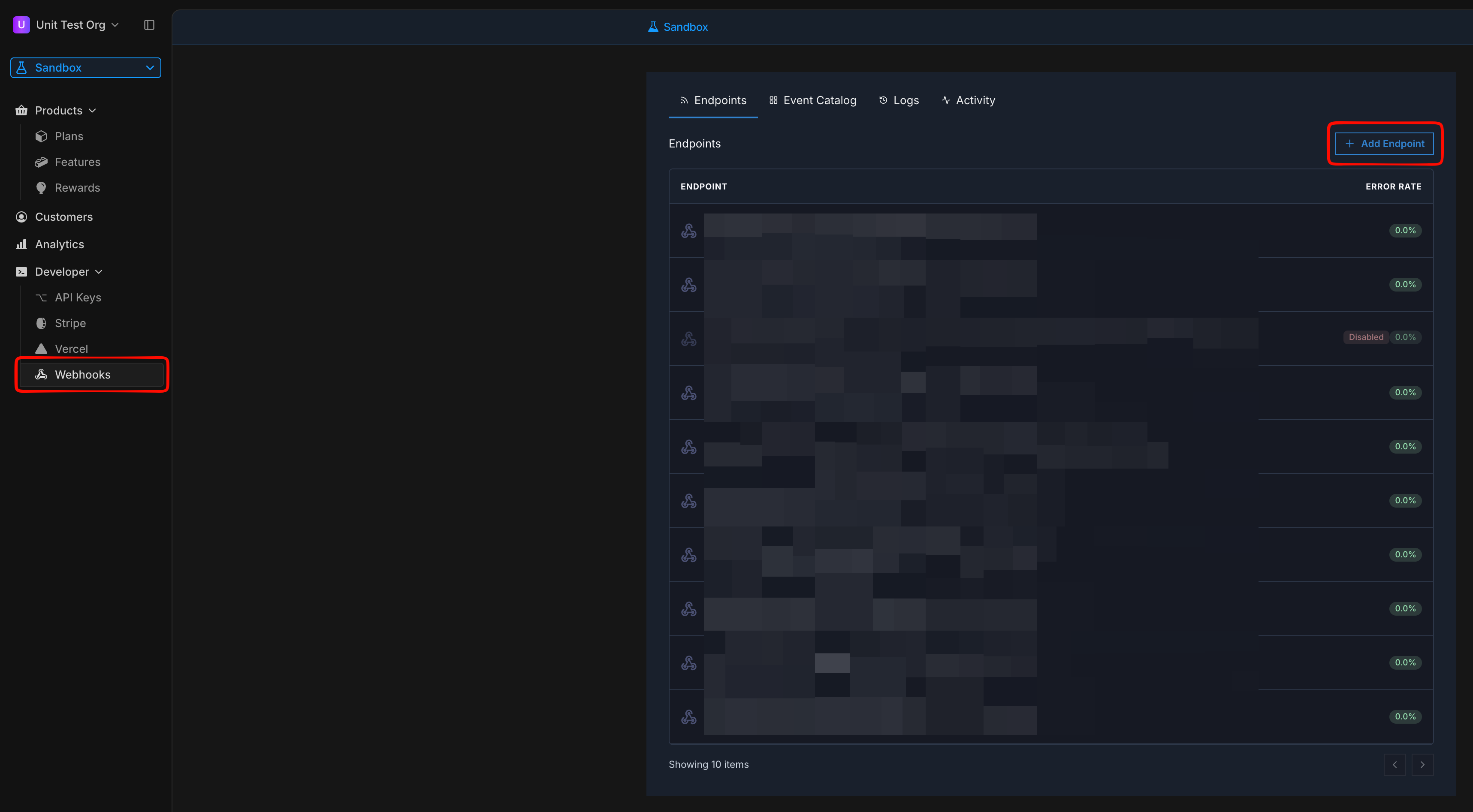 Adding a webhook endpoint in the Autumn dashboard