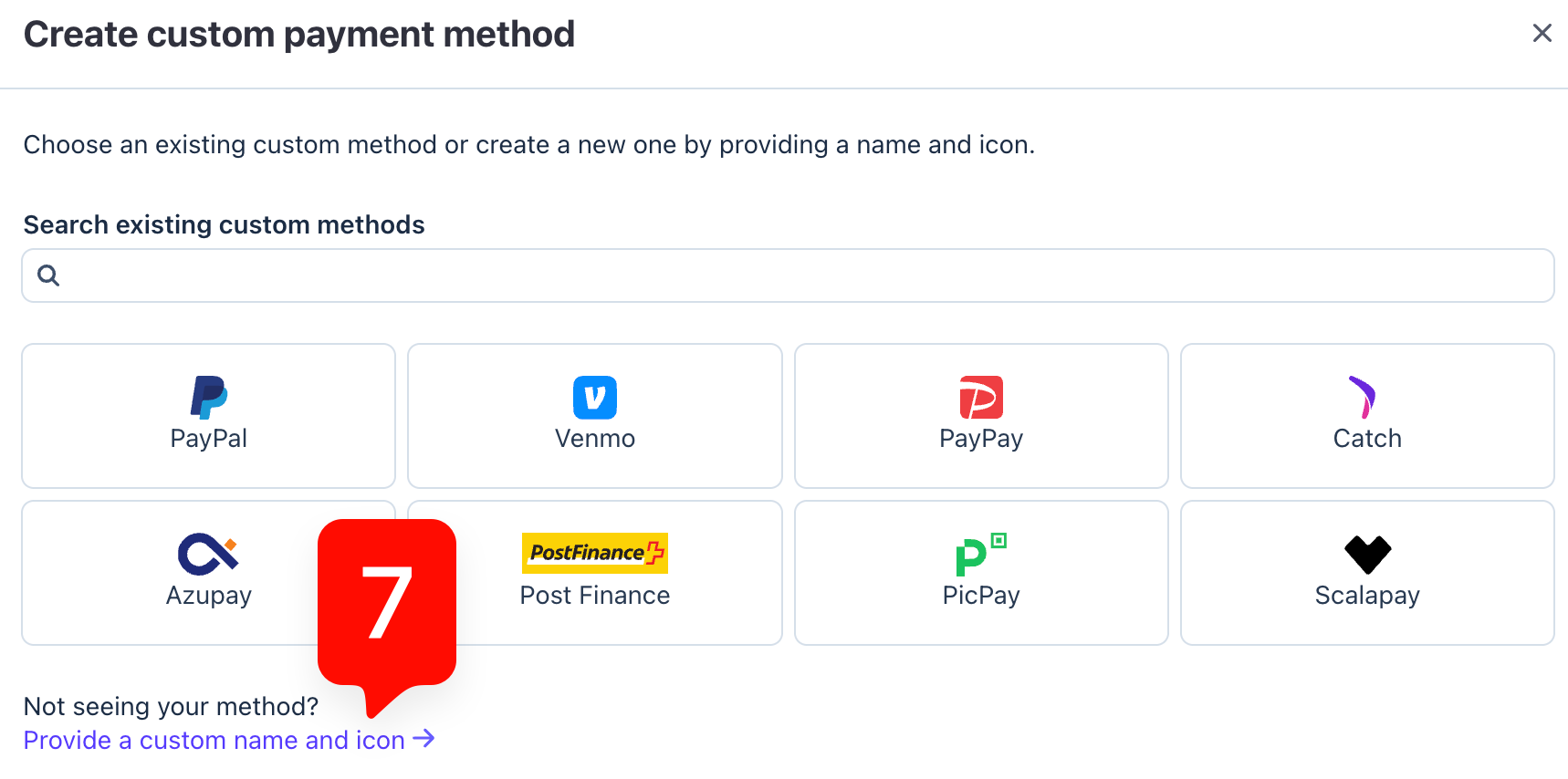 Provide custom name and icon