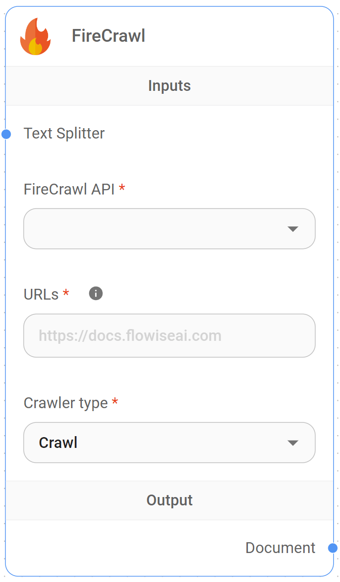 Bloque de Firecrawl en Flowise