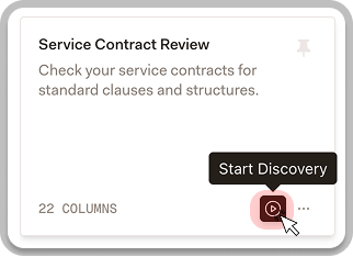 Starting a discovery with a selected template