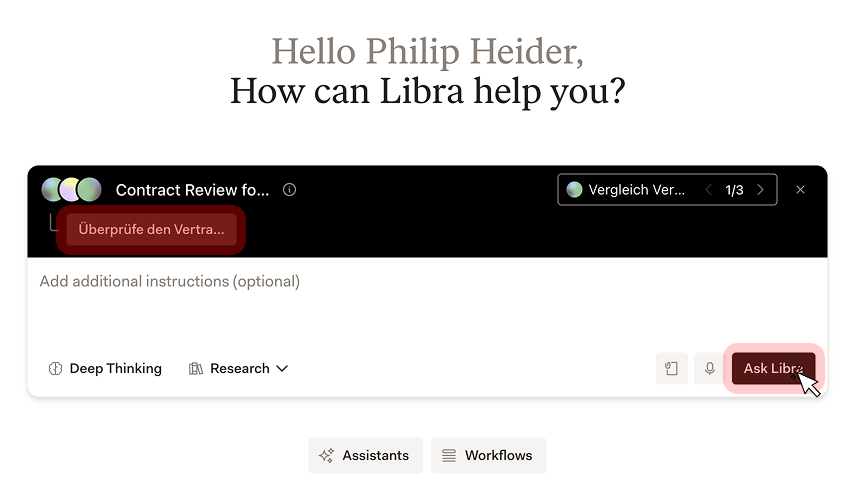 Running the workflow in the chat interface