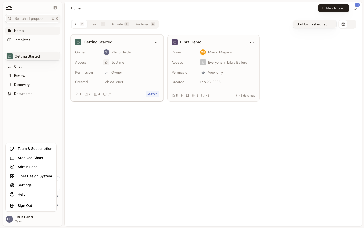 Profile menu with Archived Chats option highlighted