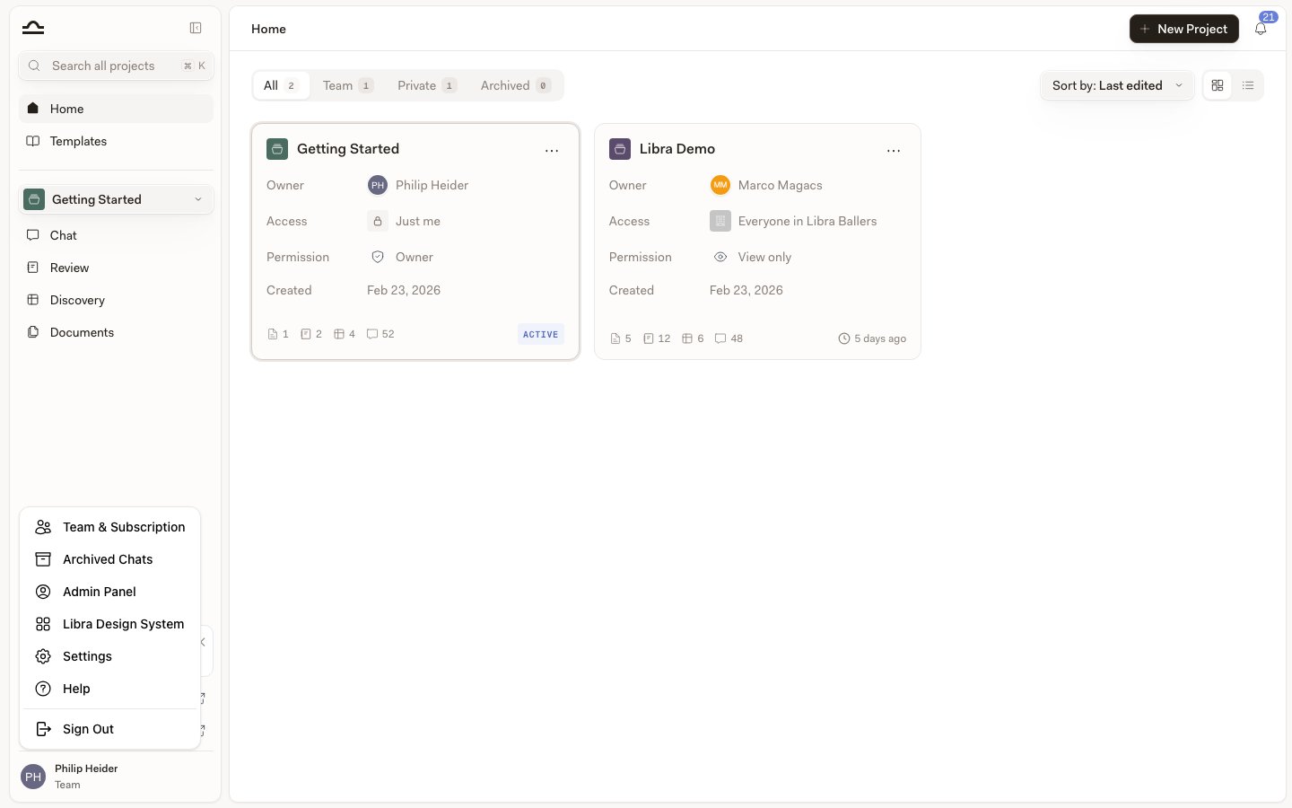 Profile menu with Archived Chats option highlighted