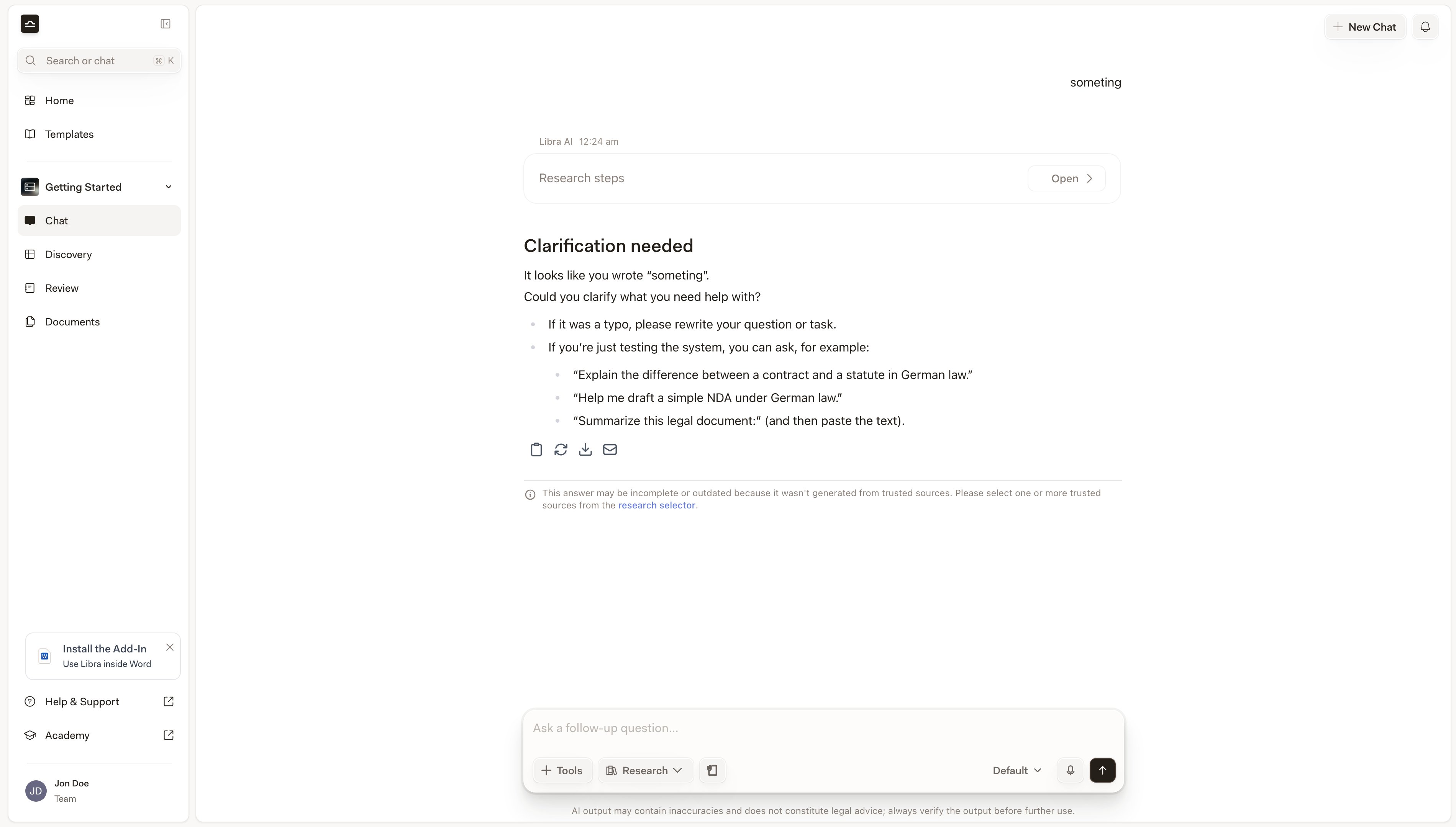 Der Export-Dialog des Chats