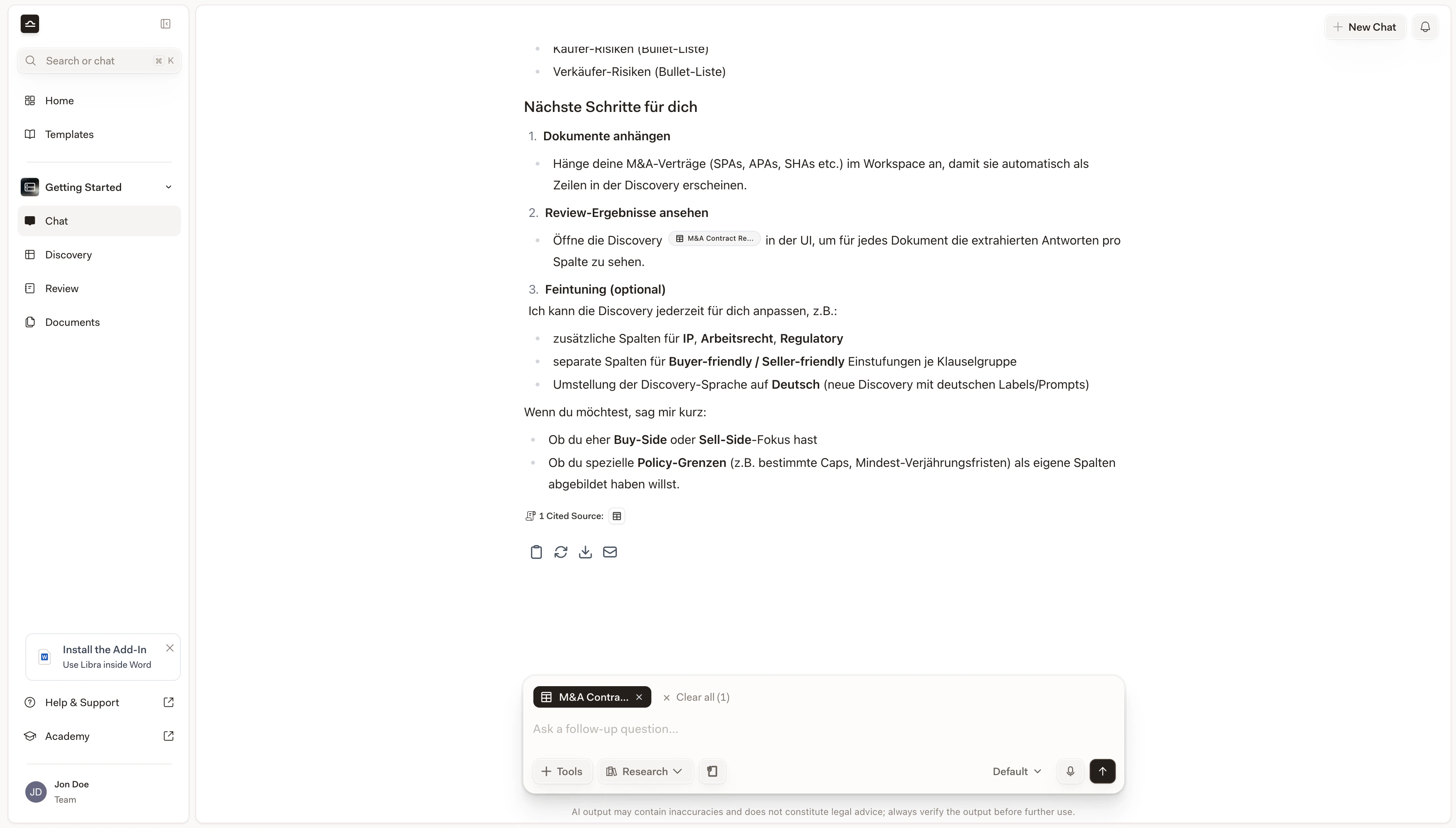 Chat con messaggi che mostra il titolo modificabile nella parte superiore
