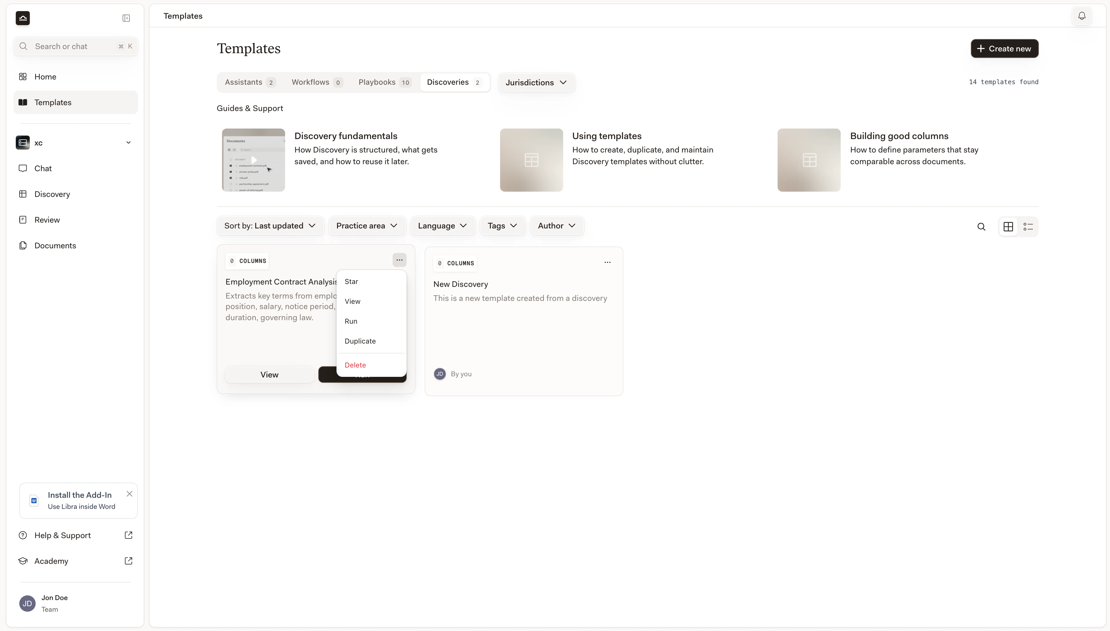 Editor del Modello con l'opzione Duplica evidenziata
