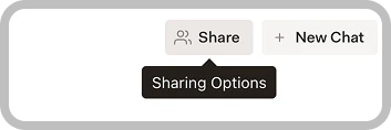 Share button and New Chat button in the chat header