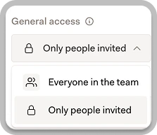 General access options with Everyone in the team and Only people invited