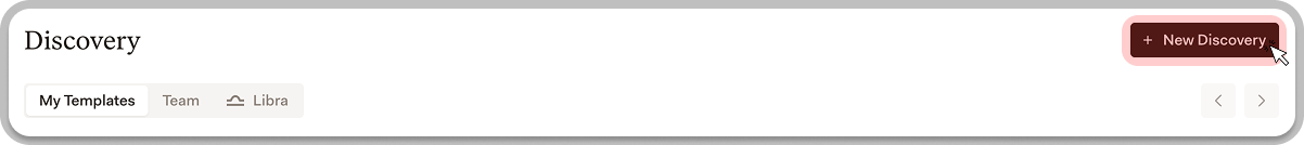 Discovery section with New Discovery button highlighted