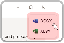 Export format selection dialog