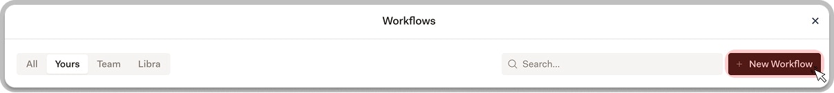 Create Workflow button