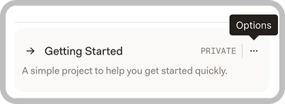 Projectkaart met privéstatus