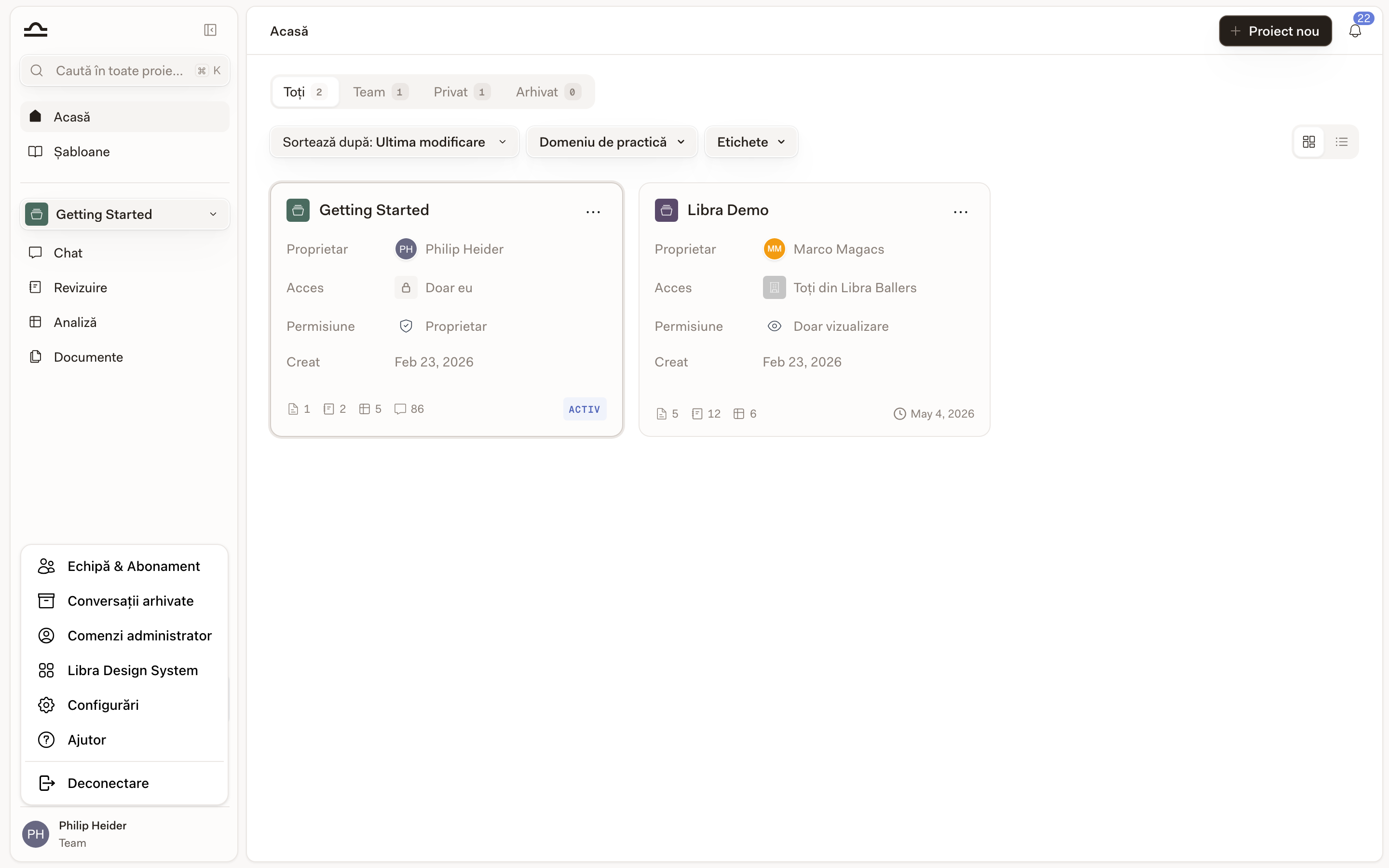 Lista Setări → Integrări cu cardul SharePoint & OneDrive