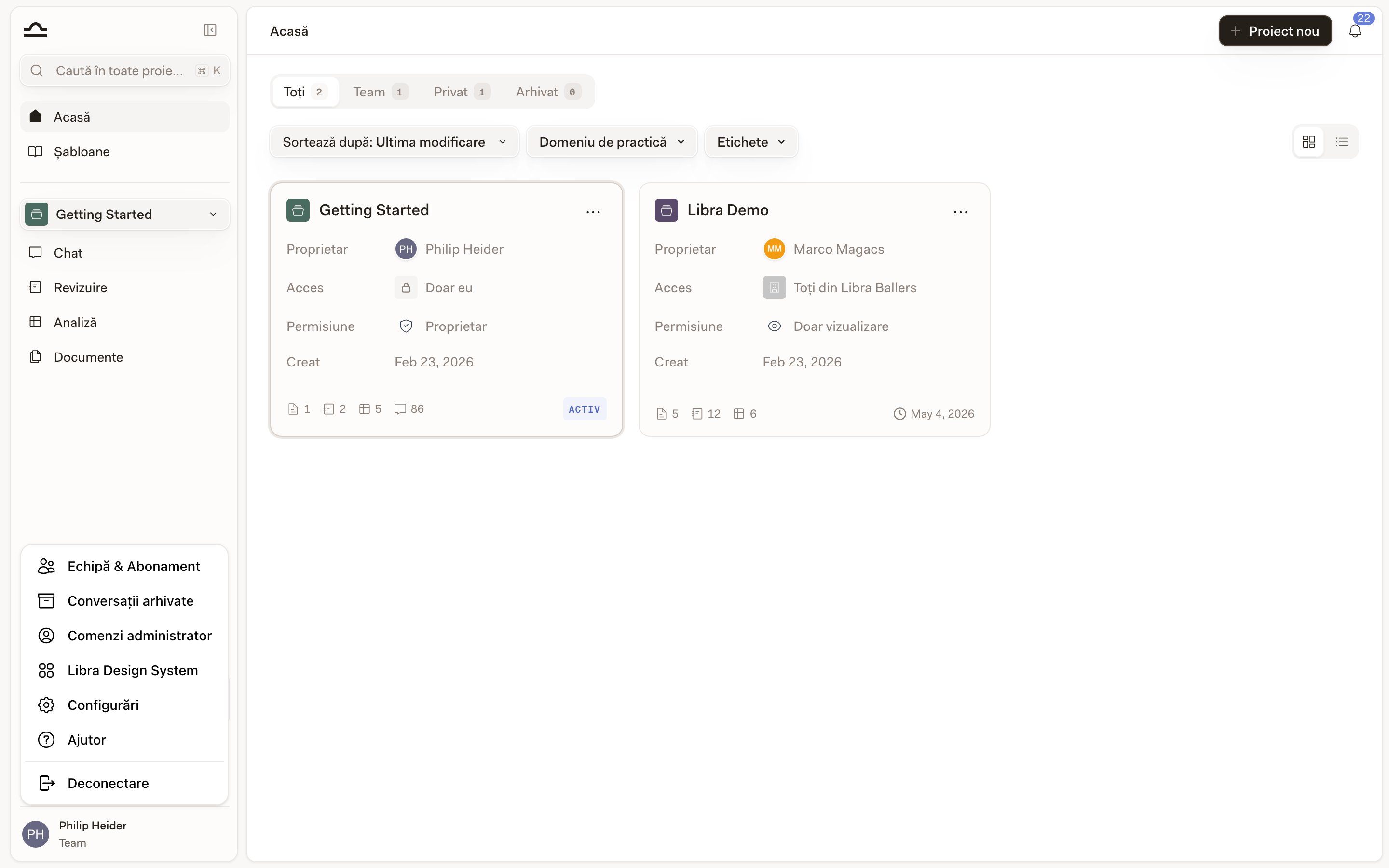 Lista Setări → Integrări cu cardul SharePoint & OneDrive